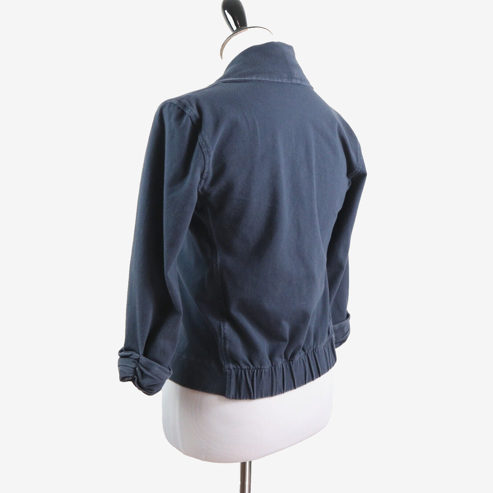 Theory Size S Ashbey Open Front Jacket 3/4 Sleeve Jersey Navy Blue - Picture 4 of 11